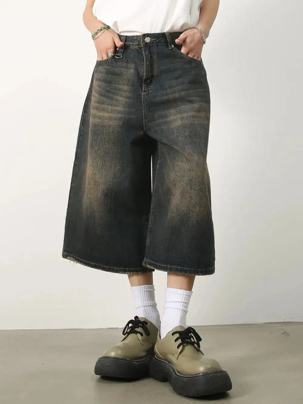 Everyday Wide Leg Cotton Blend Casual Shorts