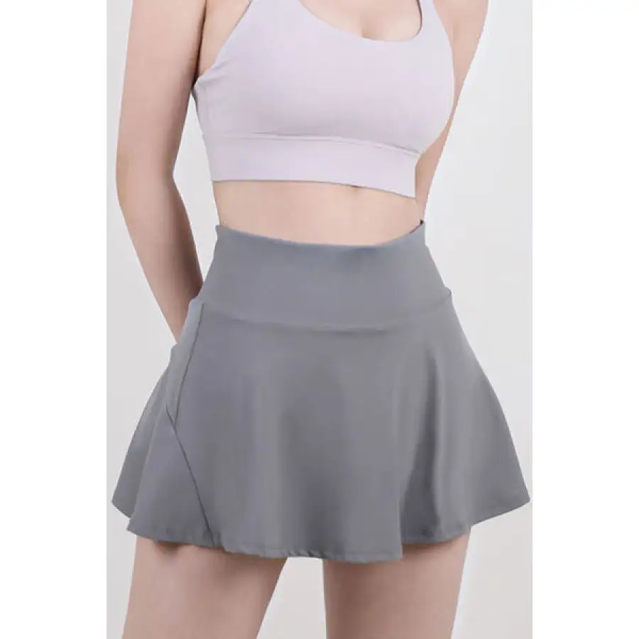 High Waist Pleated Active Skirt