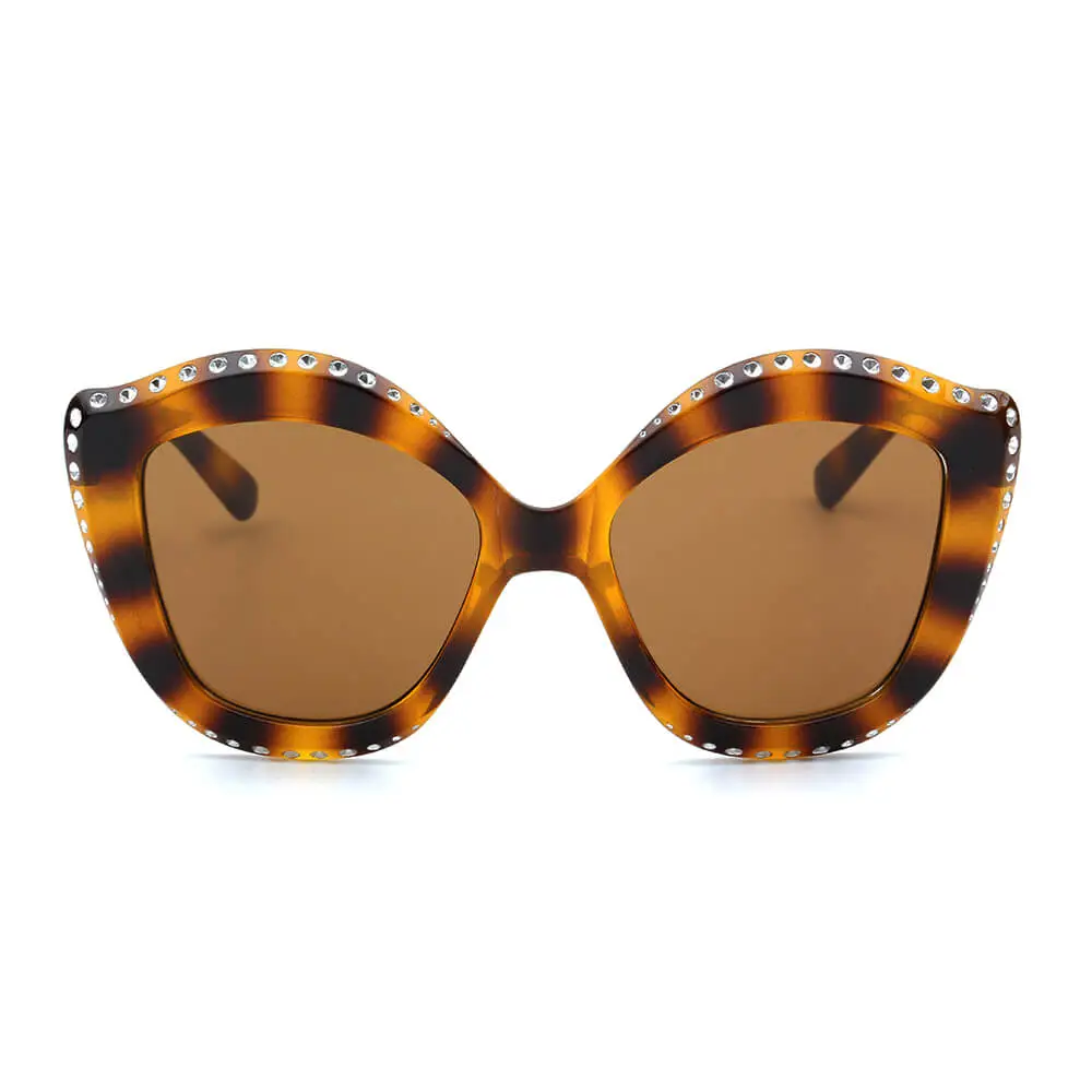 Rounded Cat Eye Round Frame Sunglasses