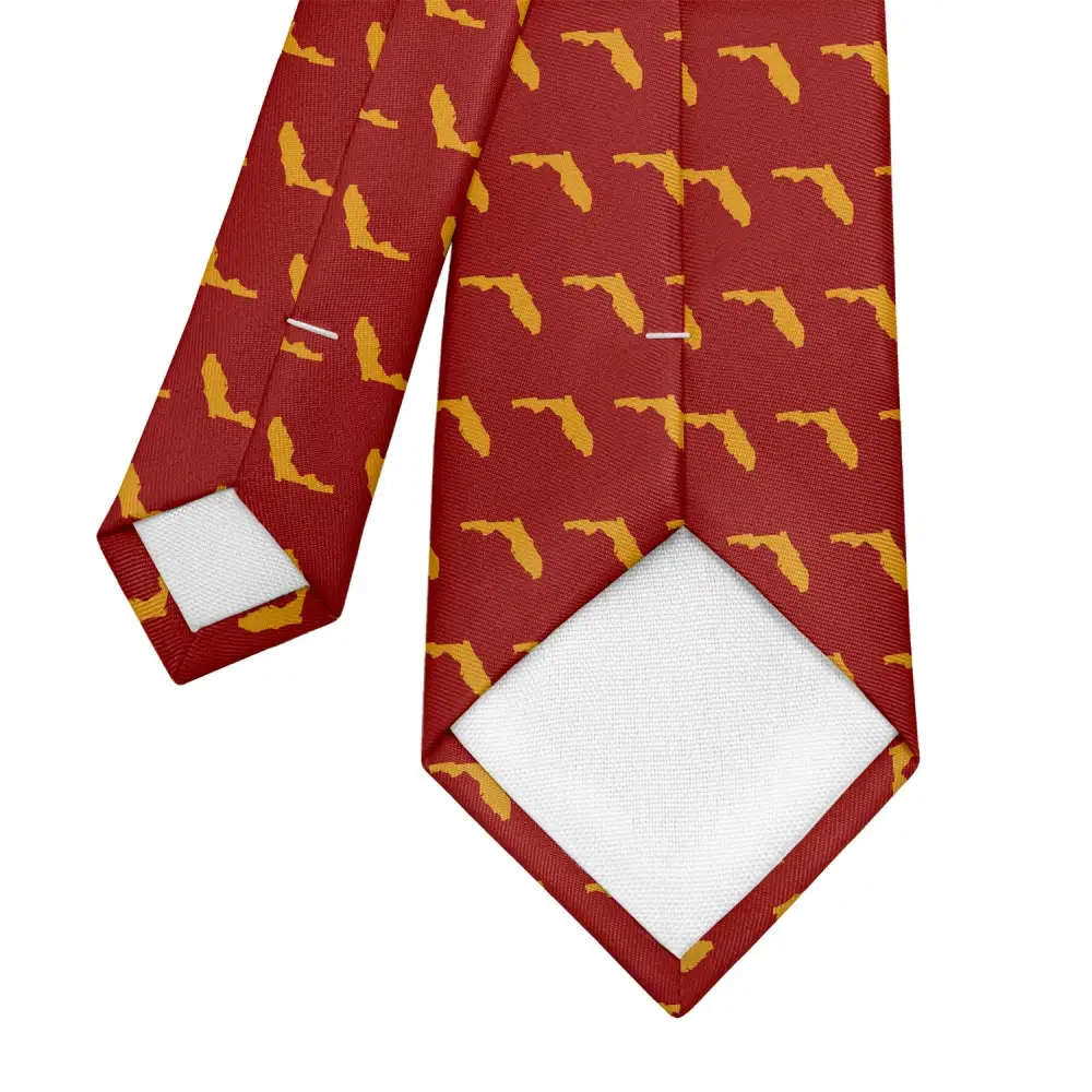 Refined Outline Emblem Composition Necktie