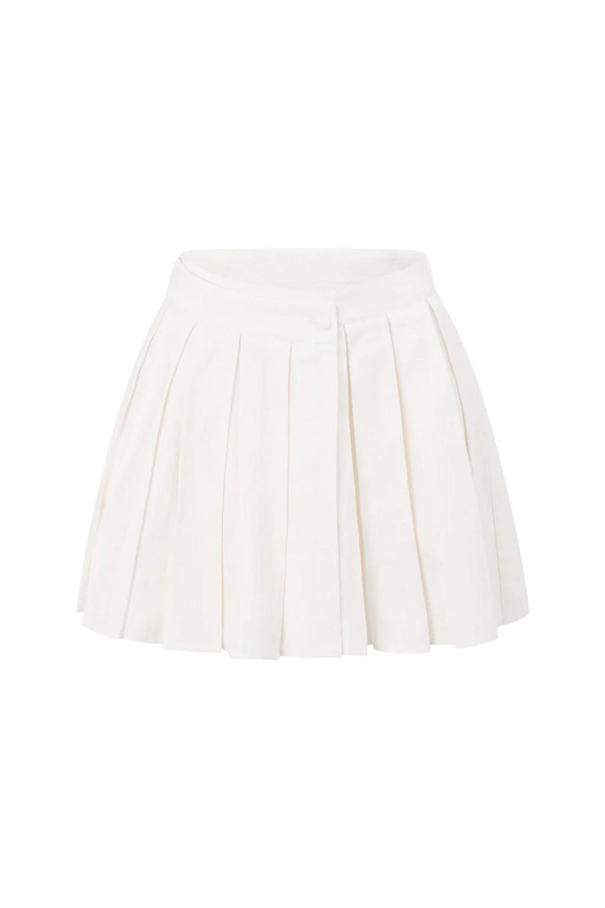 Cotton Pleated Mini Skirt