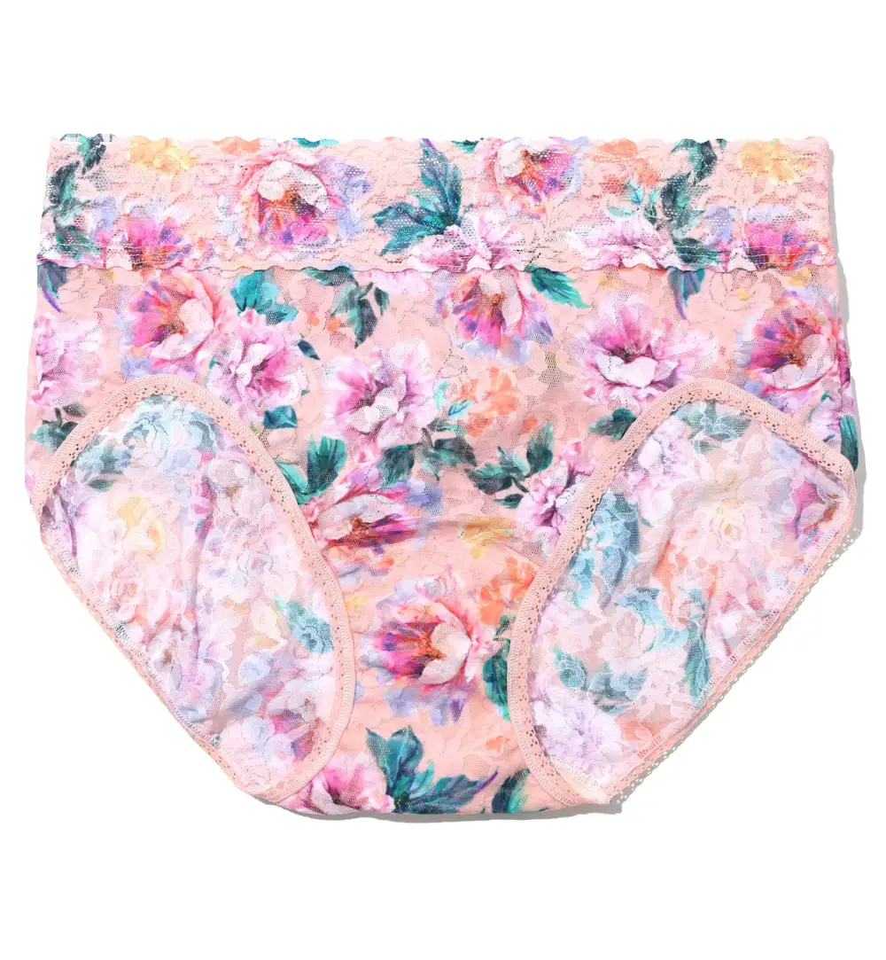 Boutique High-Waist Stretch-Lace Cotton French Brief Panty