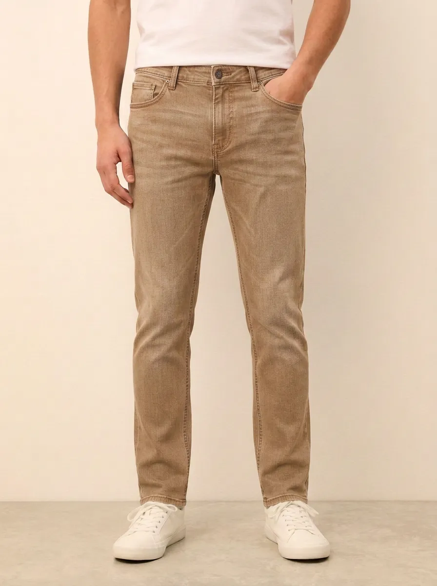 Men's Classic Comfort Washed Finish Stretch Denim Jeans
