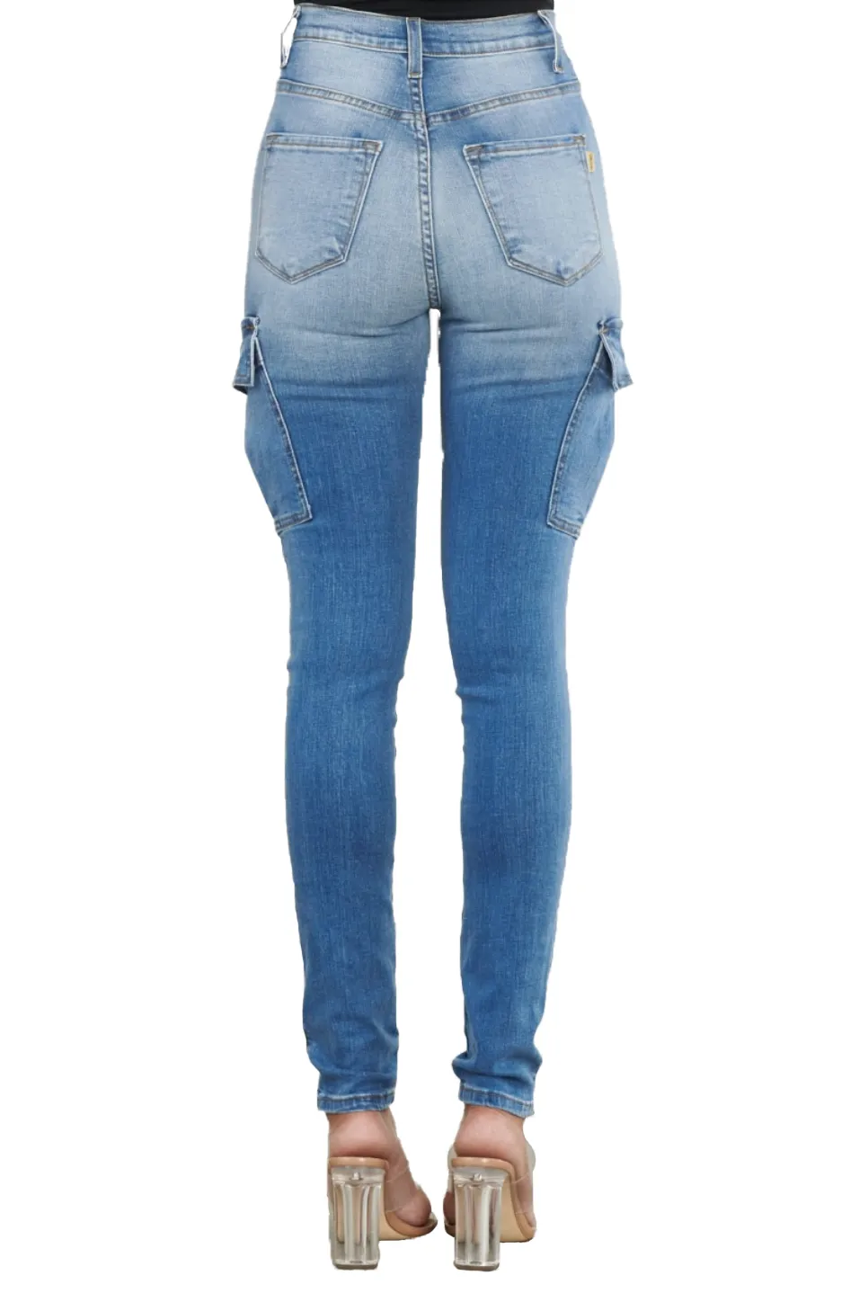 Distressed Denim Cargo Jeans