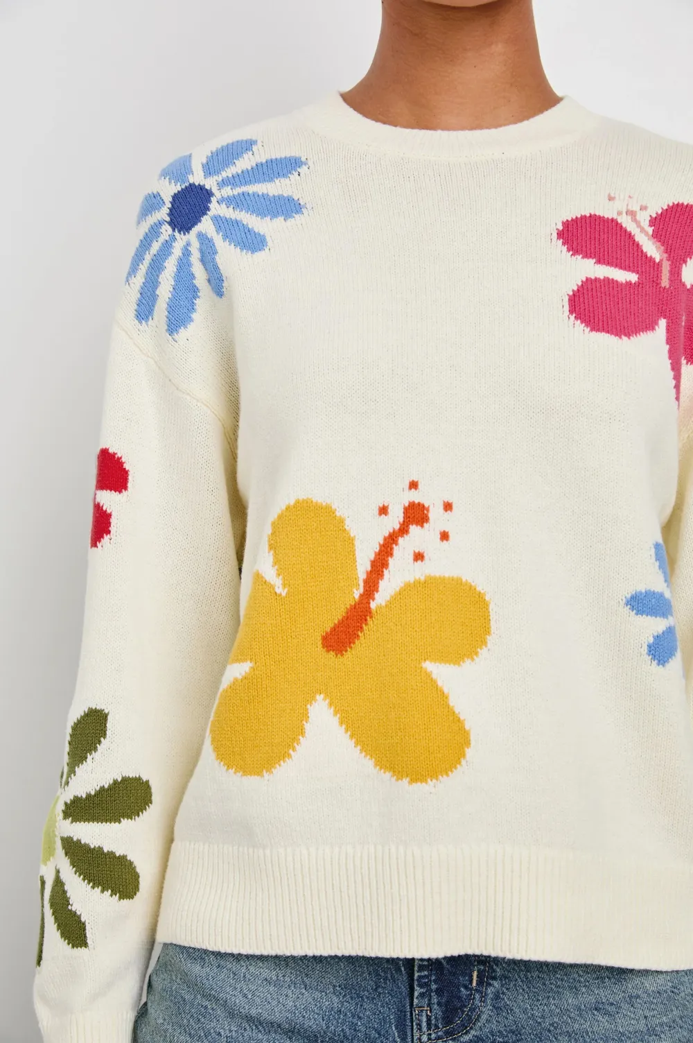 Cute Floral Embroidery Sweater