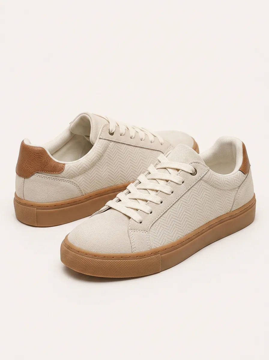 Men's Casual Herringbone Pattern Patterned Skate Shoes