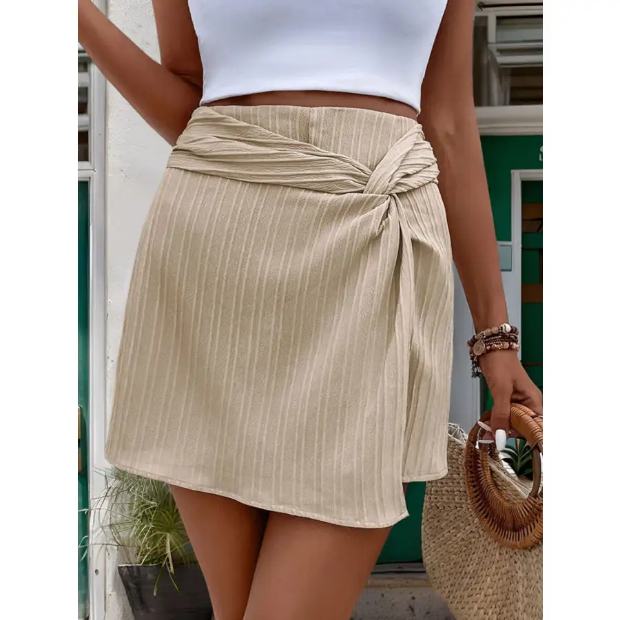 Twisted High Waist Skort Skirt