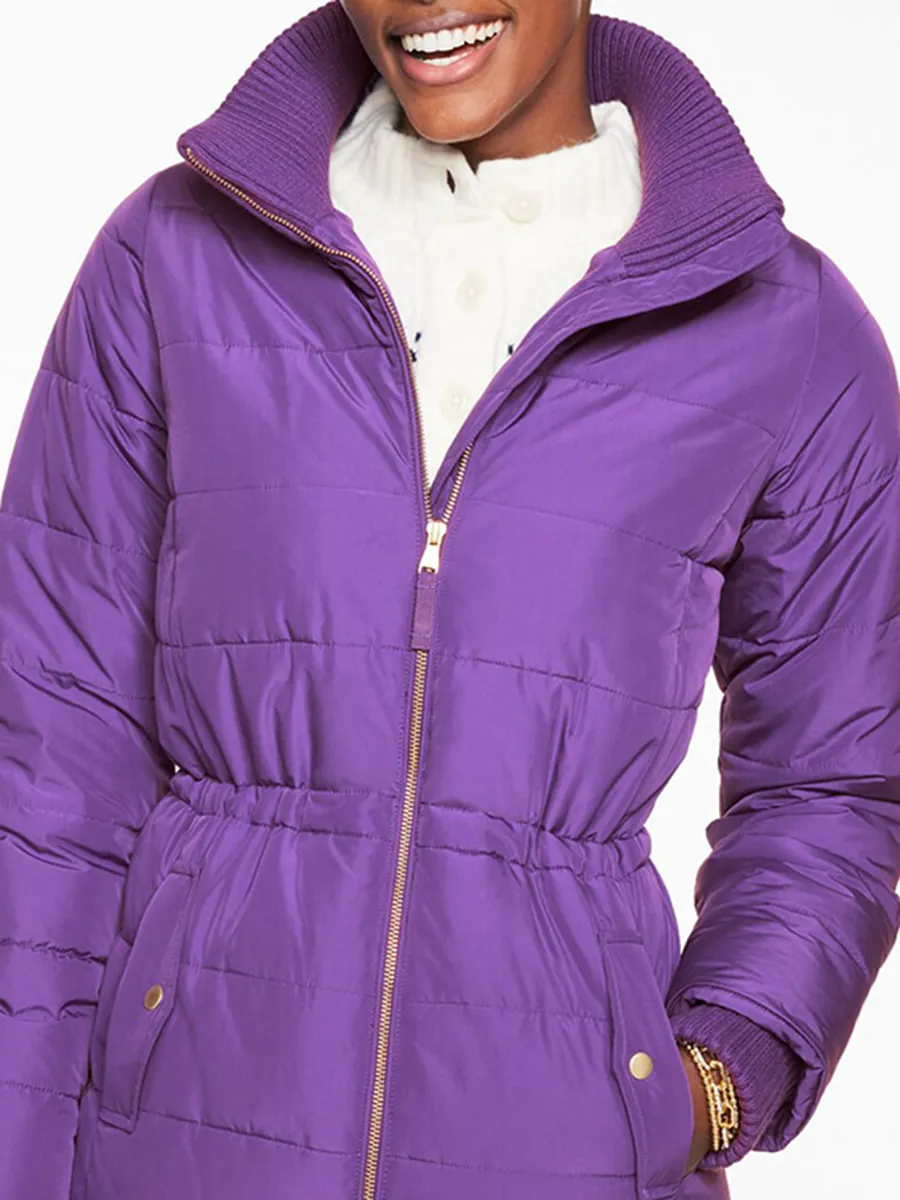 Lady's Warm And Cozy Mid Length Dress And Comfortable Down Jacket