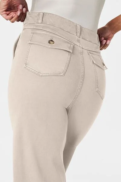 High Waist Pocket Denim Jeans