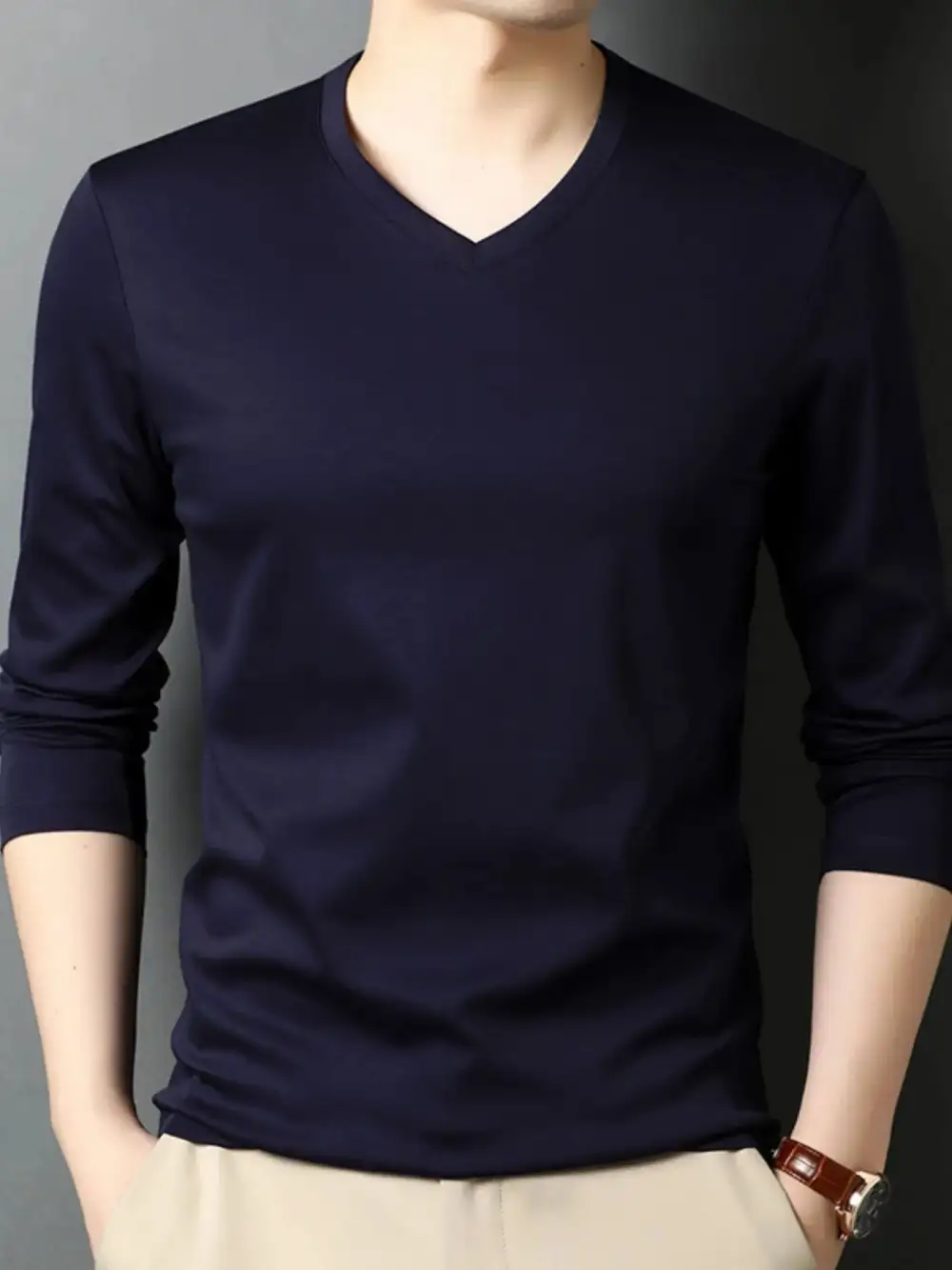 V-Neck Long-Sleeve T-Shirt