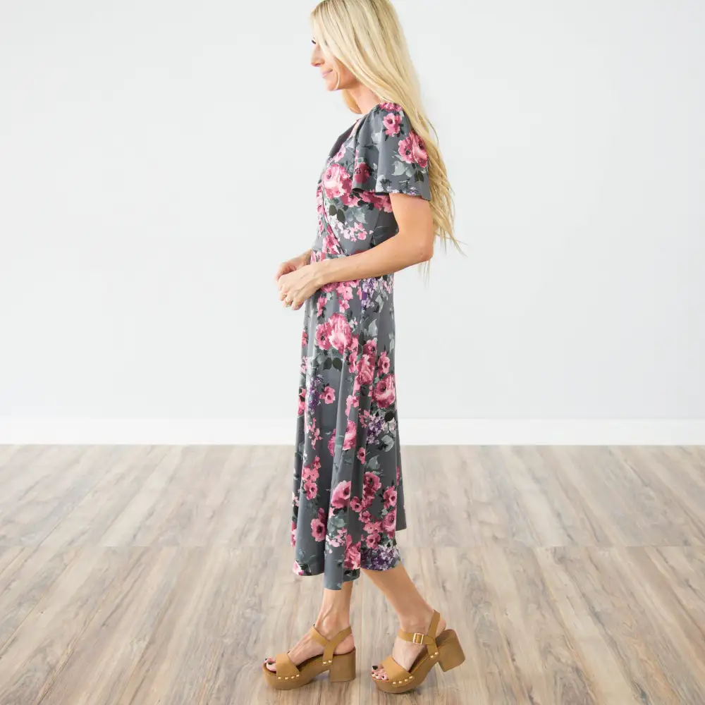 Plus Size V Neck Print Dress