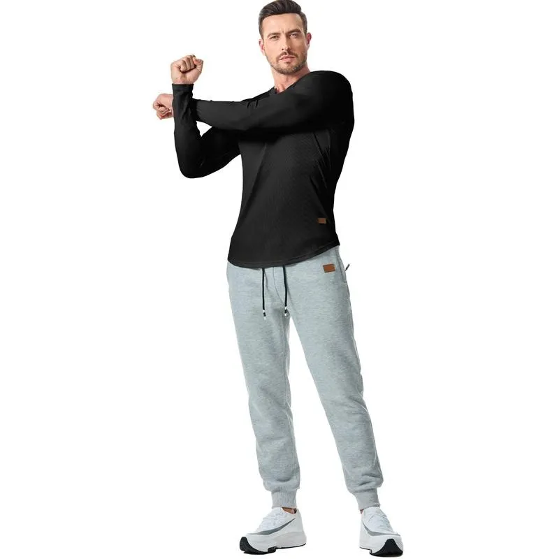 Men's solid color casual slim fit T-shirt