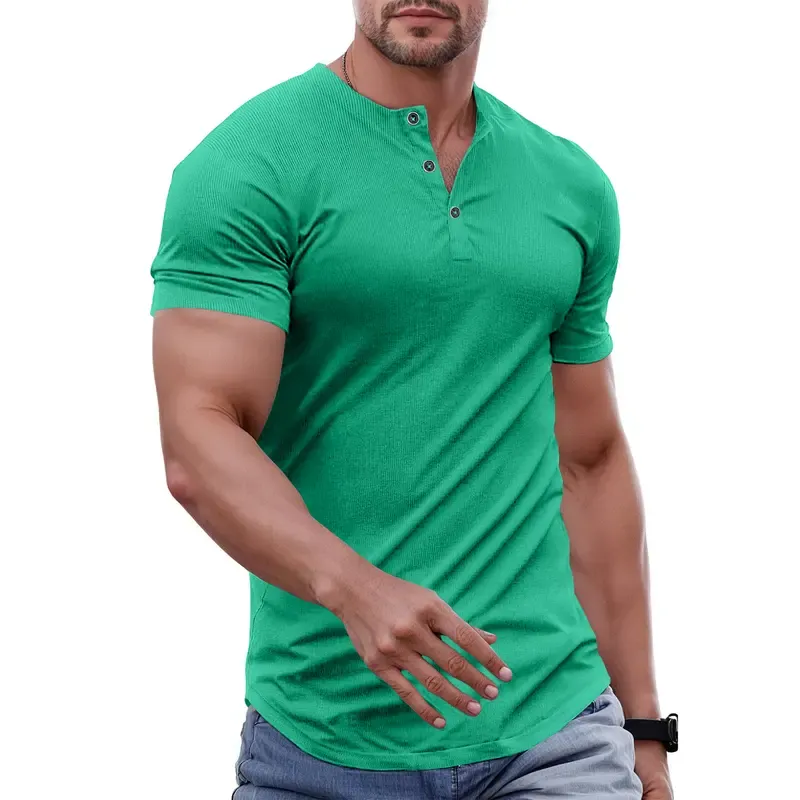 Men's Solid Color Slim Fit Longline T‑Shirt