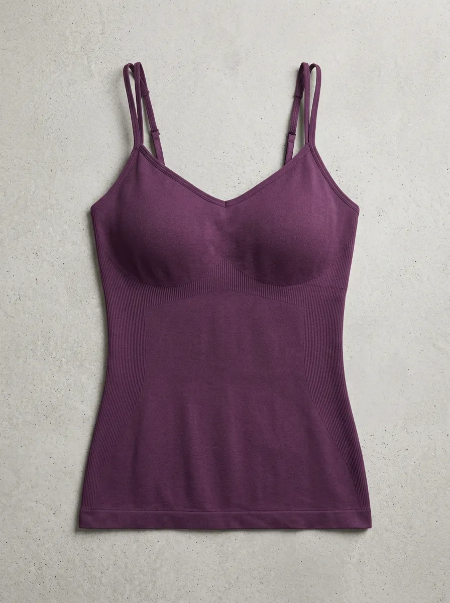 Women's Fitness Workout Purple Seamless Padded Camisole Top