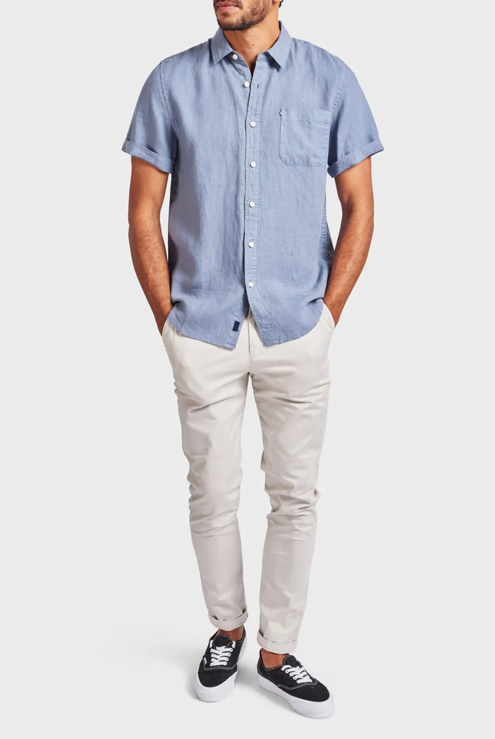 Dutch Blue Linen Short Sleeve Shirt