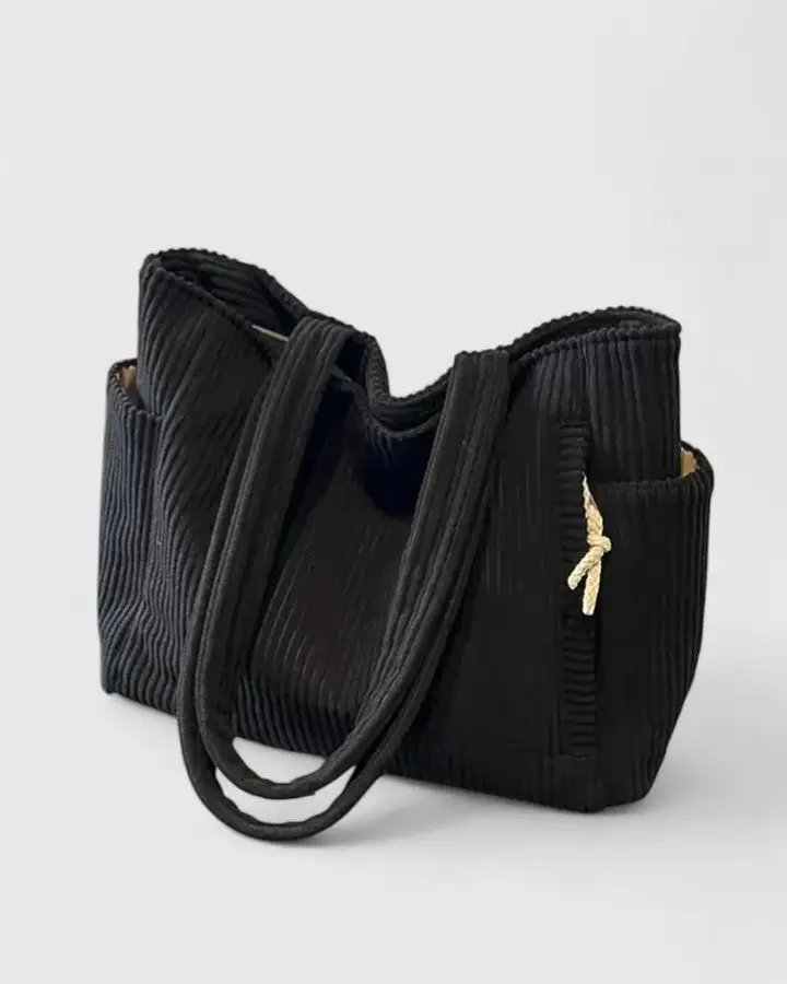Drawstring Suede Tote Bag