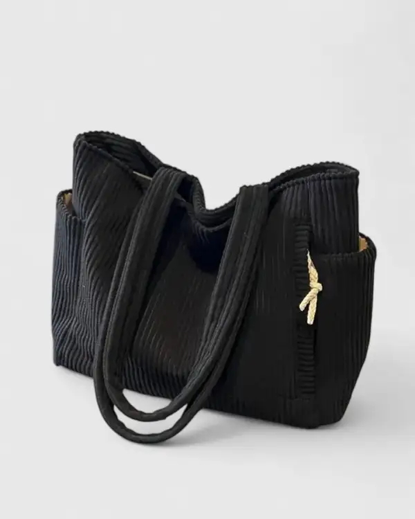 Drawstring Suede Tote Bag