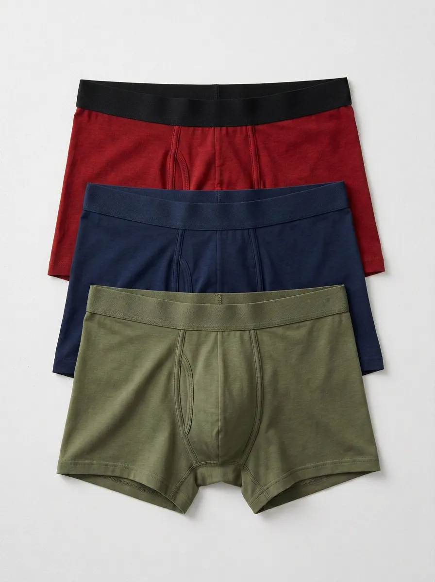 Men's Solid Color Multi-pack Cotton Boxer Briefs