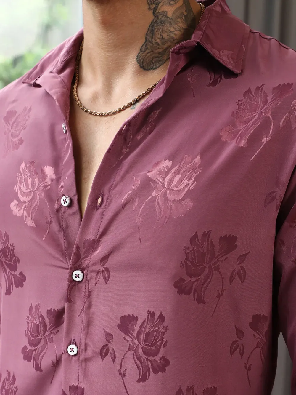 Pink Floral Long Sleeve Button Up Shirt