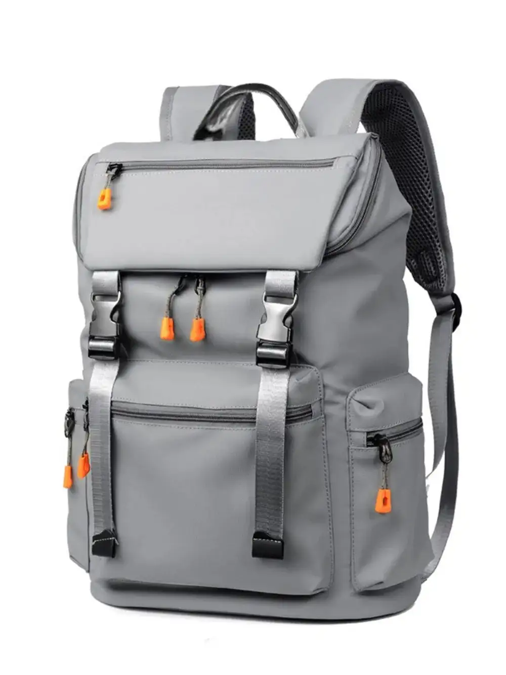 Multi Pocket Woven Fabric Backpack