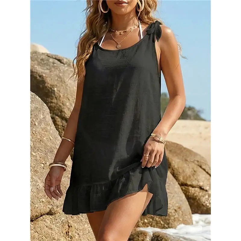 Ruffle Tie Bow Adjustable Skirt
