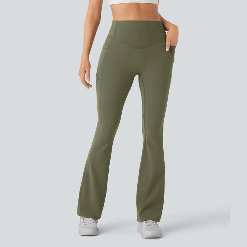 UltraSculpt High Waisted Tummy Control Pocket Shaping Yoga Bootcut Leggings