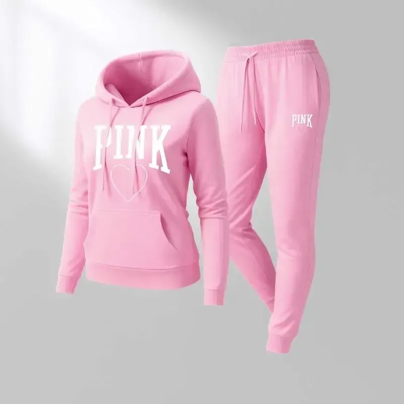 🔥Last Day 89% OFF🔥Women's Pink Heart Print Tracksuit