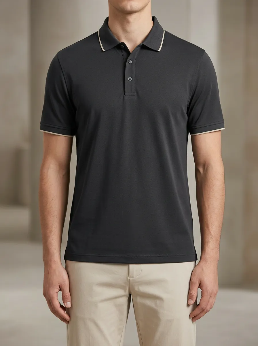 Classic Contrast-Trim Golf Polo Shirt