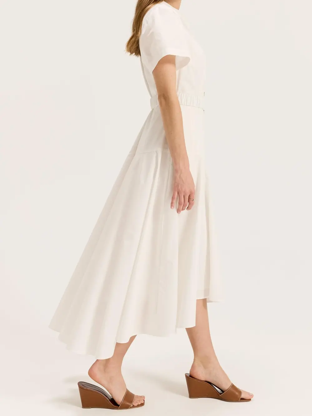 Solid Color Shirtdress with Belt