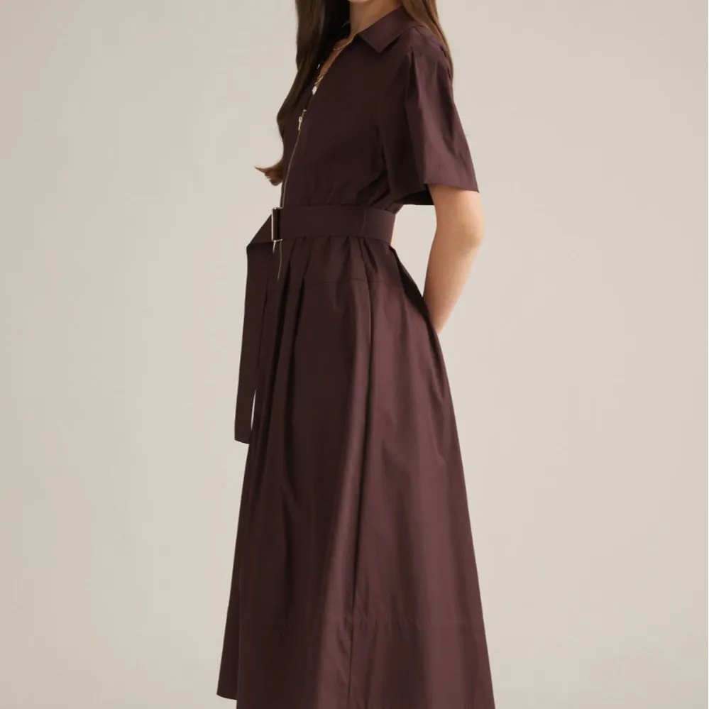 Belted Waist Zip Dress