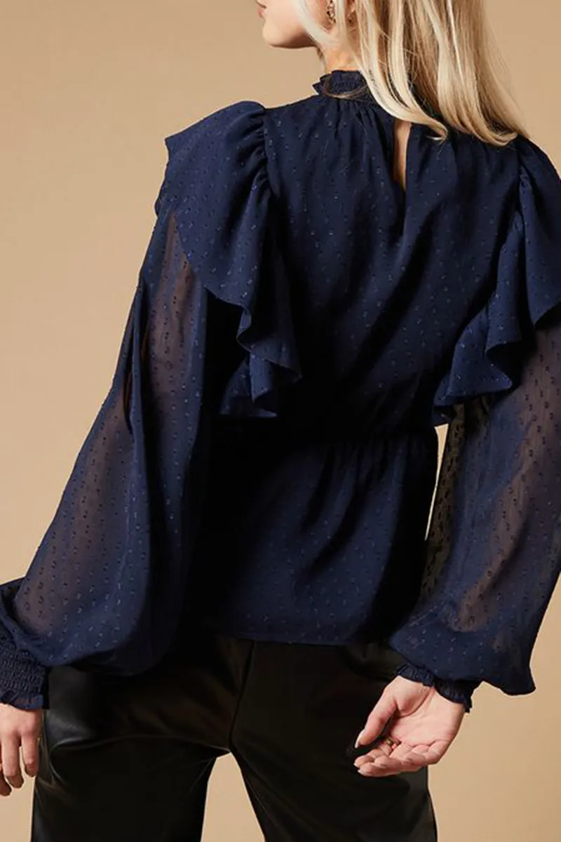 Casual Style Long Sleeve Blouse