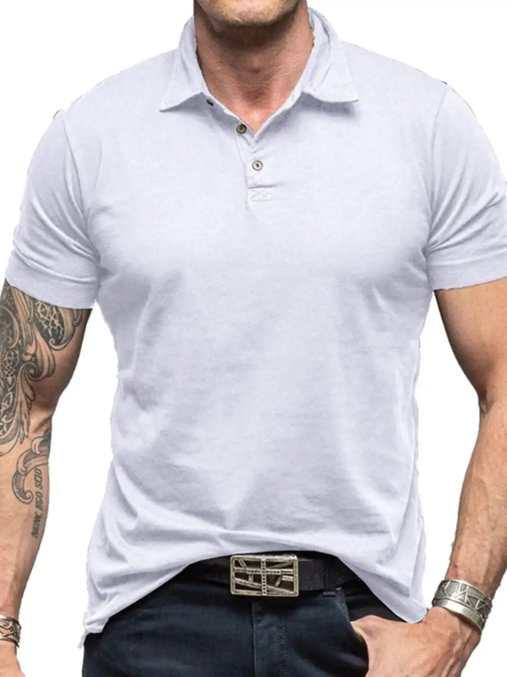 Collared Short-Sleeve Polo Shirt
