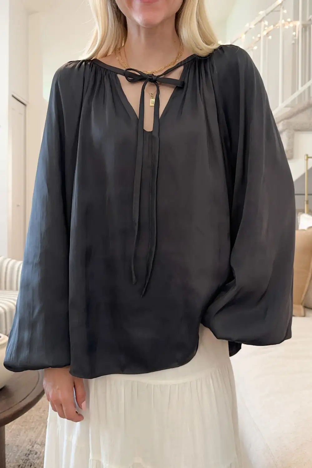 Airy Soft Satin Blouse