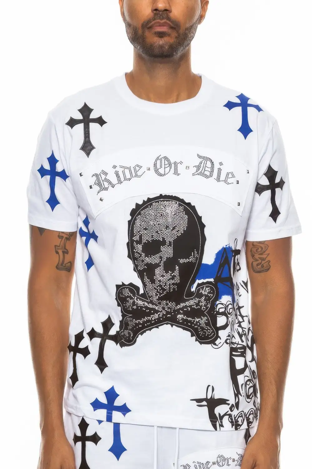 Cotton Print Cross T-Shirt