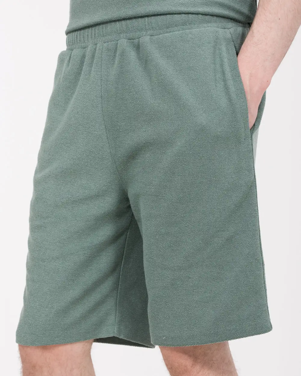 Relaxed Textured Drawstring Shorts