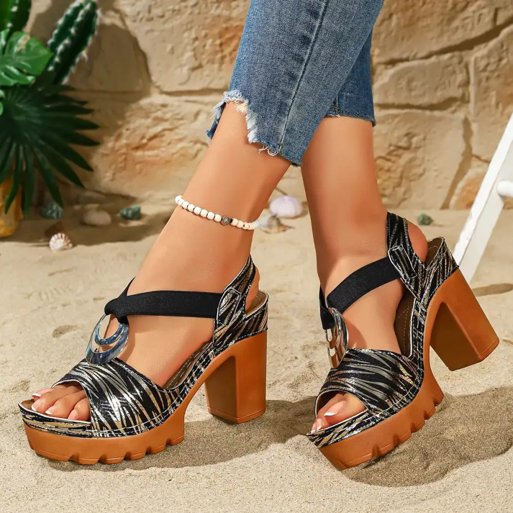 Refined Distinctive Everyday Open Toe Block Heel Sandals