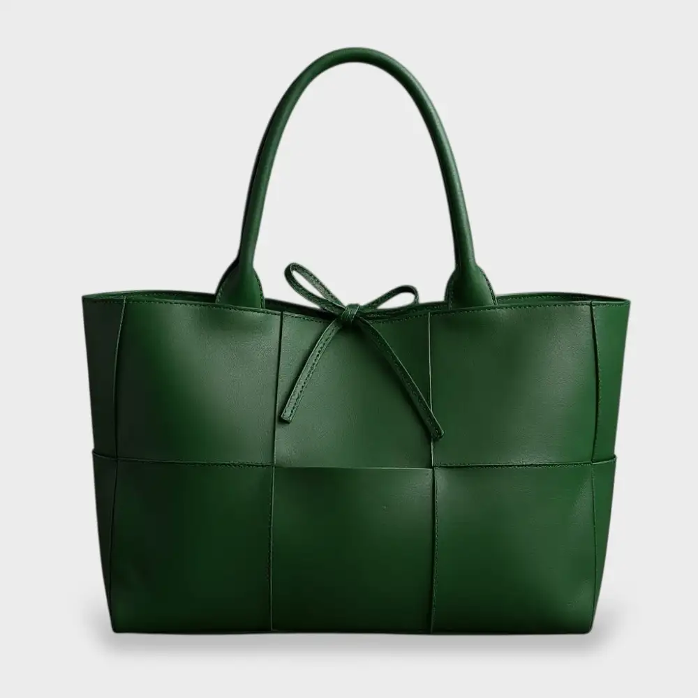 Panel Front Leather Handbag