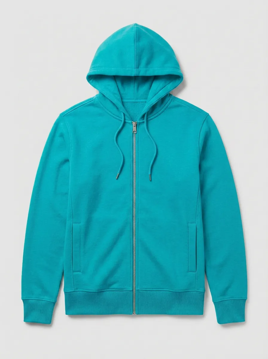 Minimal Plain Unisex Zip-Up Hooded Jacket