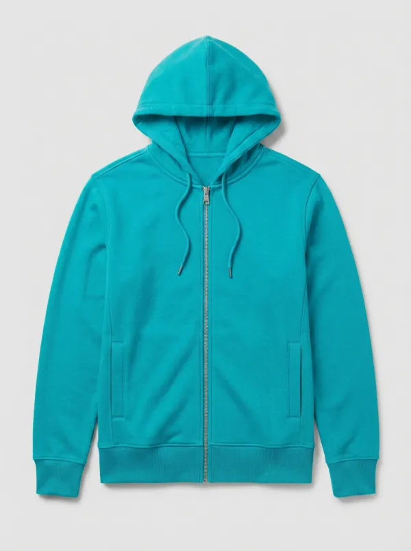 Minimal Plain Unisex Zip-Up Hooded Jacket