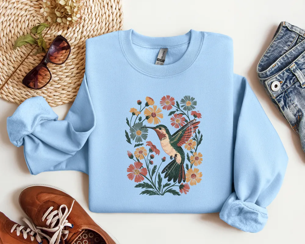 Hummingbird Graphic Crewneck Sweatshirt
