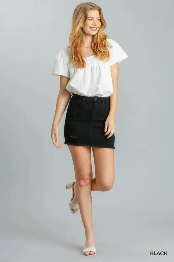 Graceful Button Front Skirt