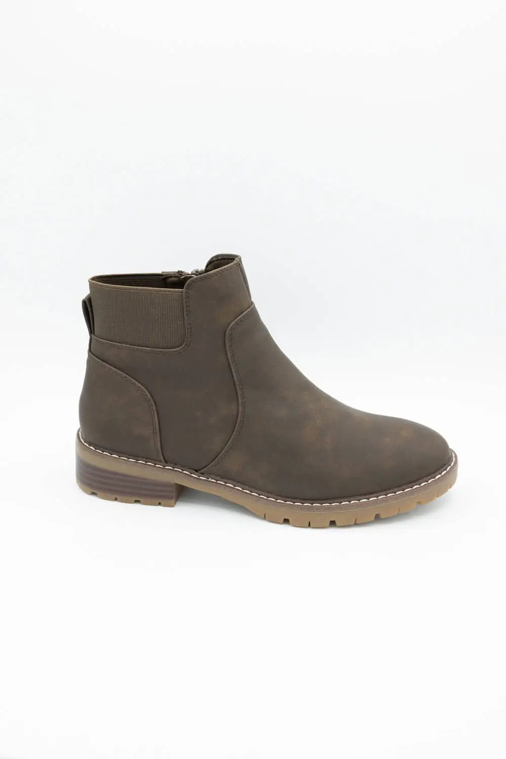 Suede Zip Entry Ankle Bootie