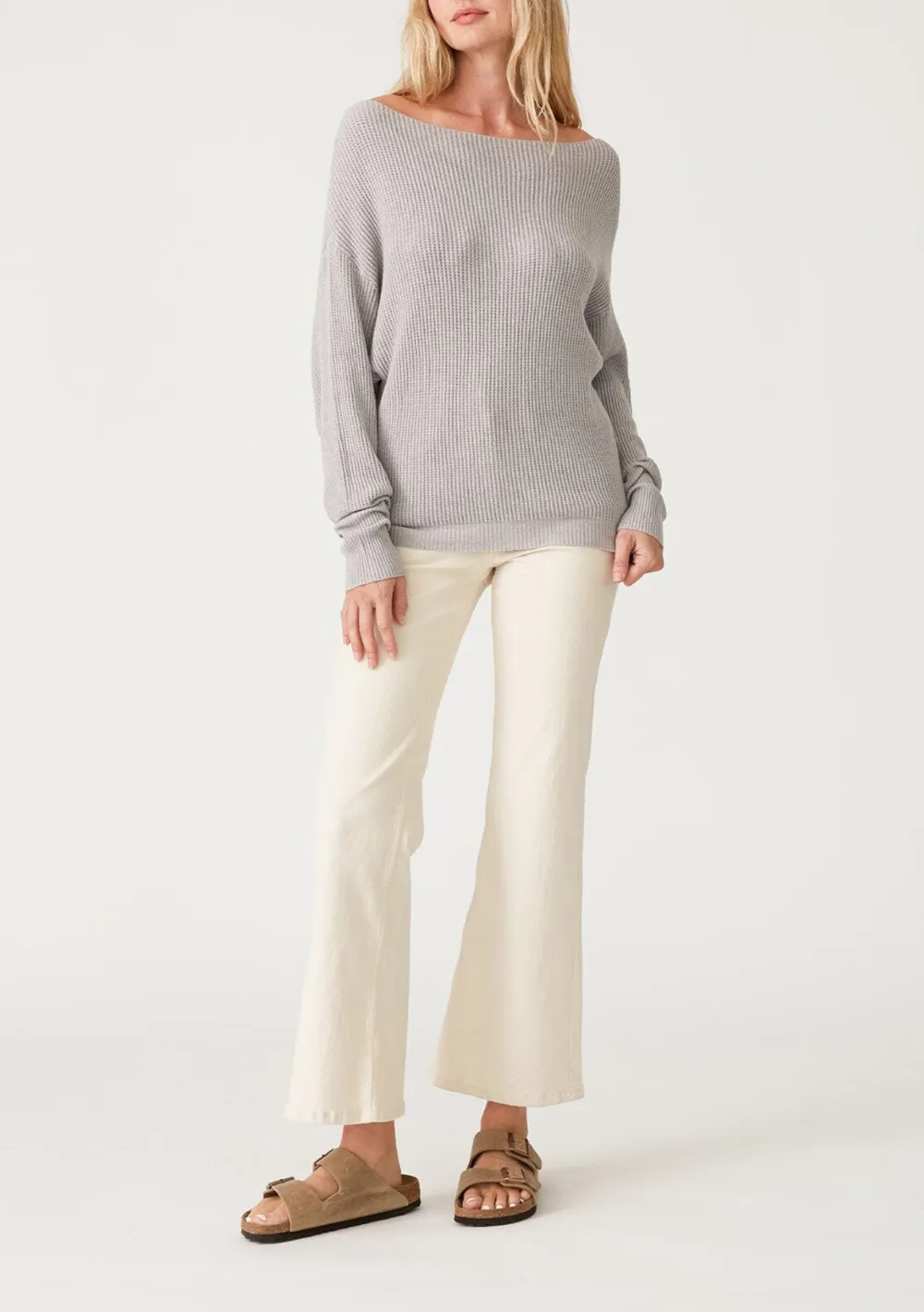 Ribbed Off Shoulder Long Sleeve Sweater