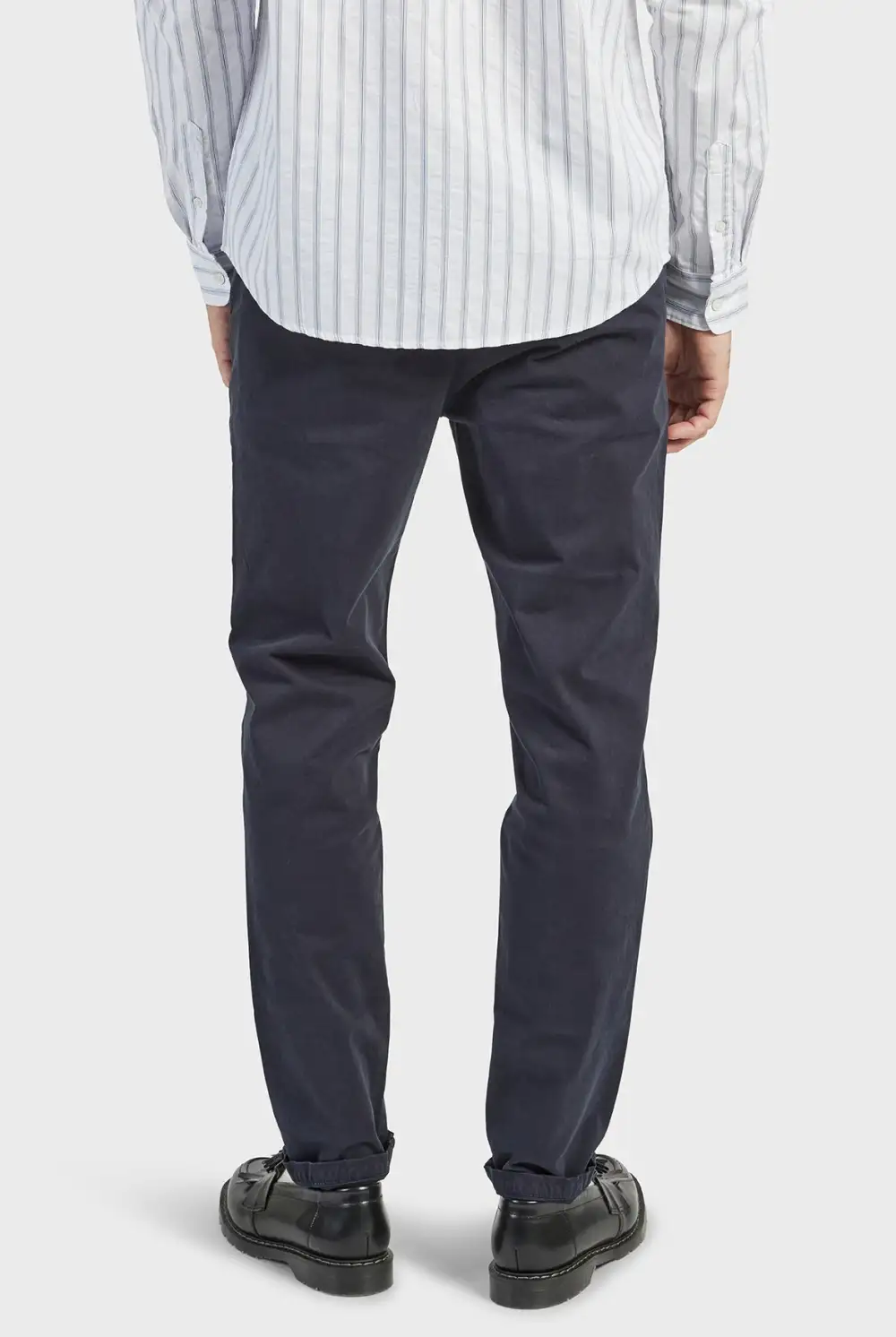 Cotton Blend Slim Leg Trousers