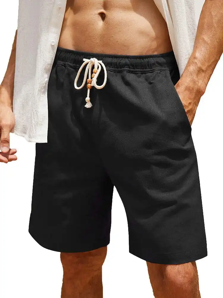 Men's Casual Elastic Waist Linen Casual Shorts