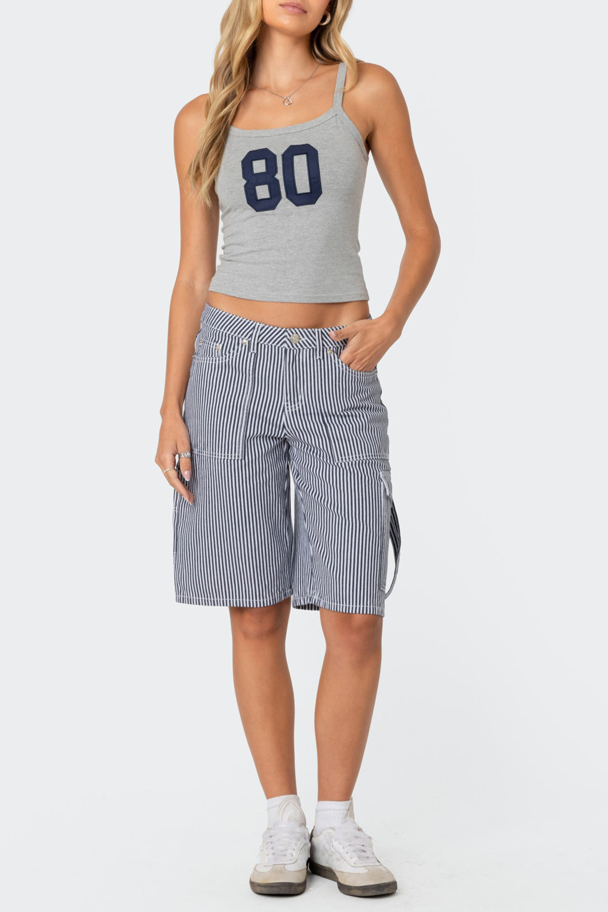 Grey Letter Print Tank Top