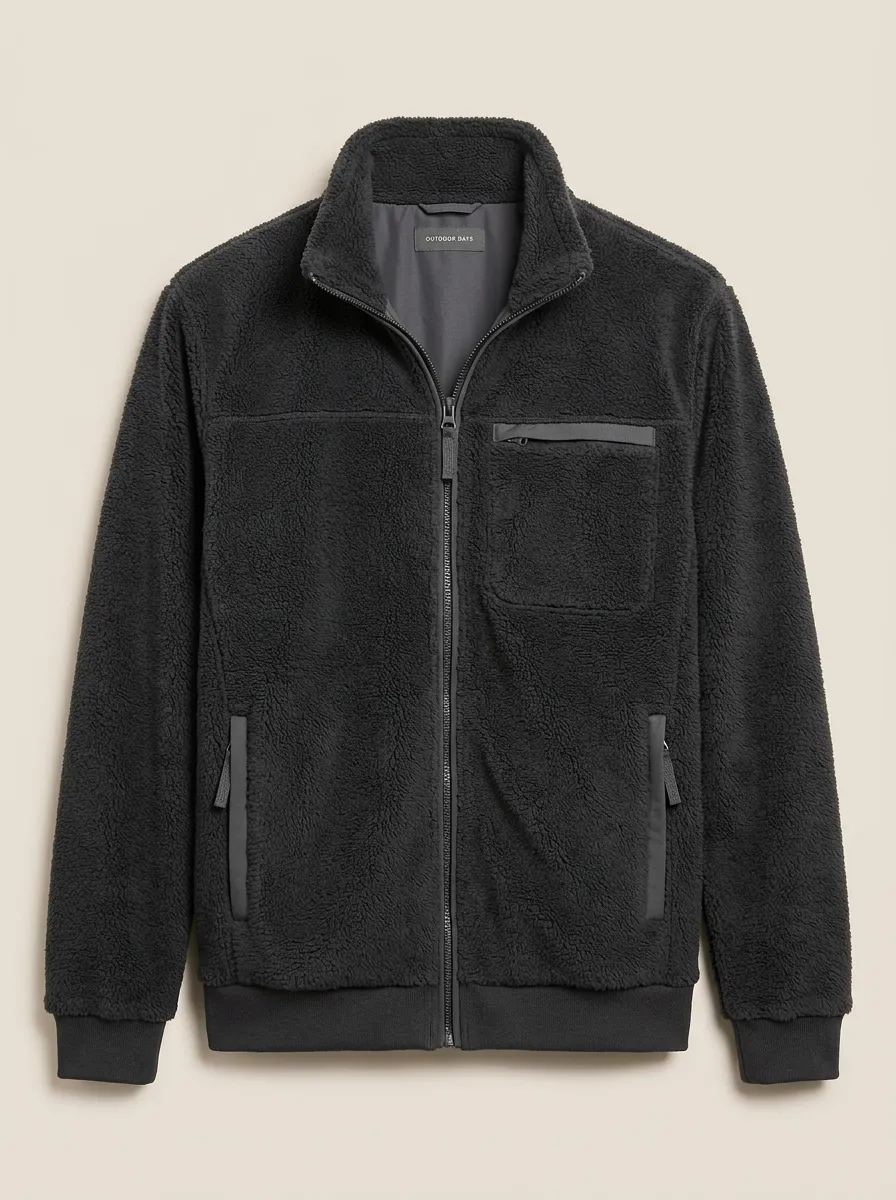 Sherpa Fleece Zip Stand Jacket