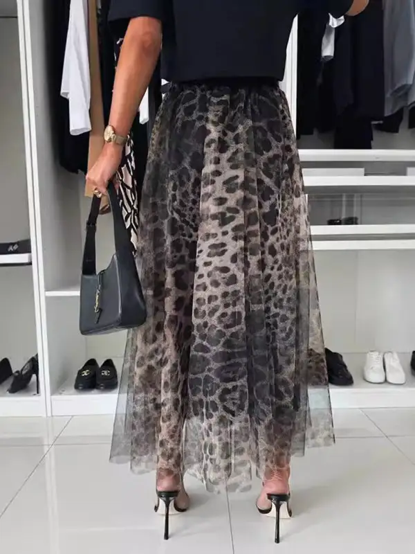 Textured Chiffon Printed Skirt