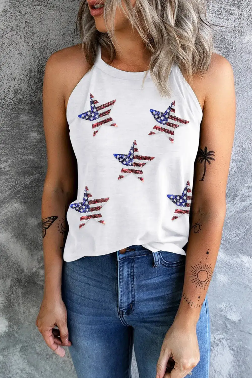 Cutout Round Neck Tank Top