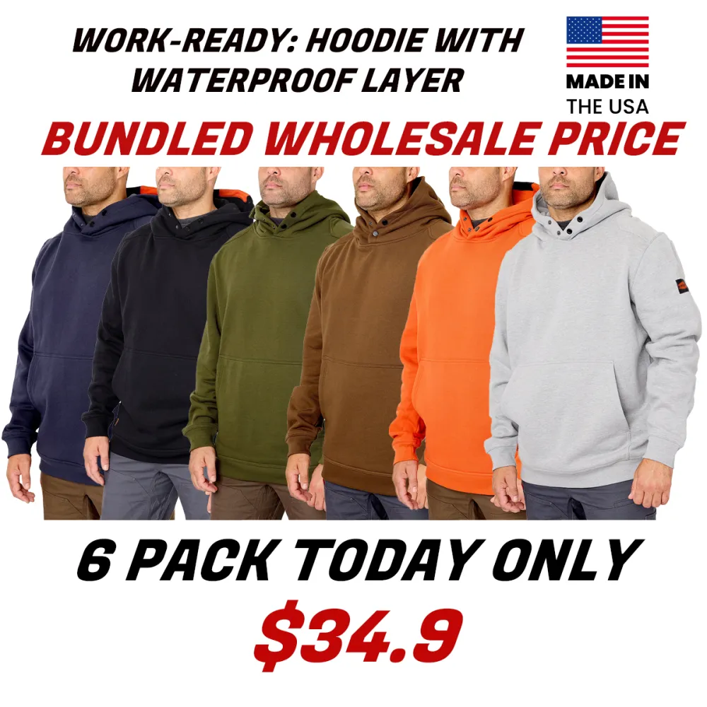 The Shevlin Hoodie Men's Water Resistant Workwear Hoodie  Midweight Fabric, DWR Finish & Hard Hat-Compatible Hood